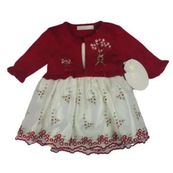 American Princess Other - American Princess Floral Red and Ivory Dress Size 6M